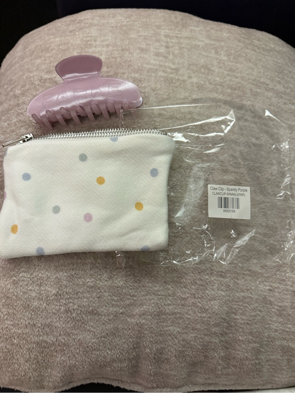 New Parke Sparkly Purple Birthday Hair Claw Clip